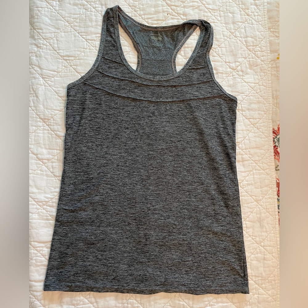 Oiselle Lux Charcoal Racerback Tank Top